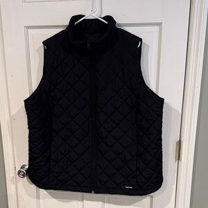 Lands' End Black Quilted Vest